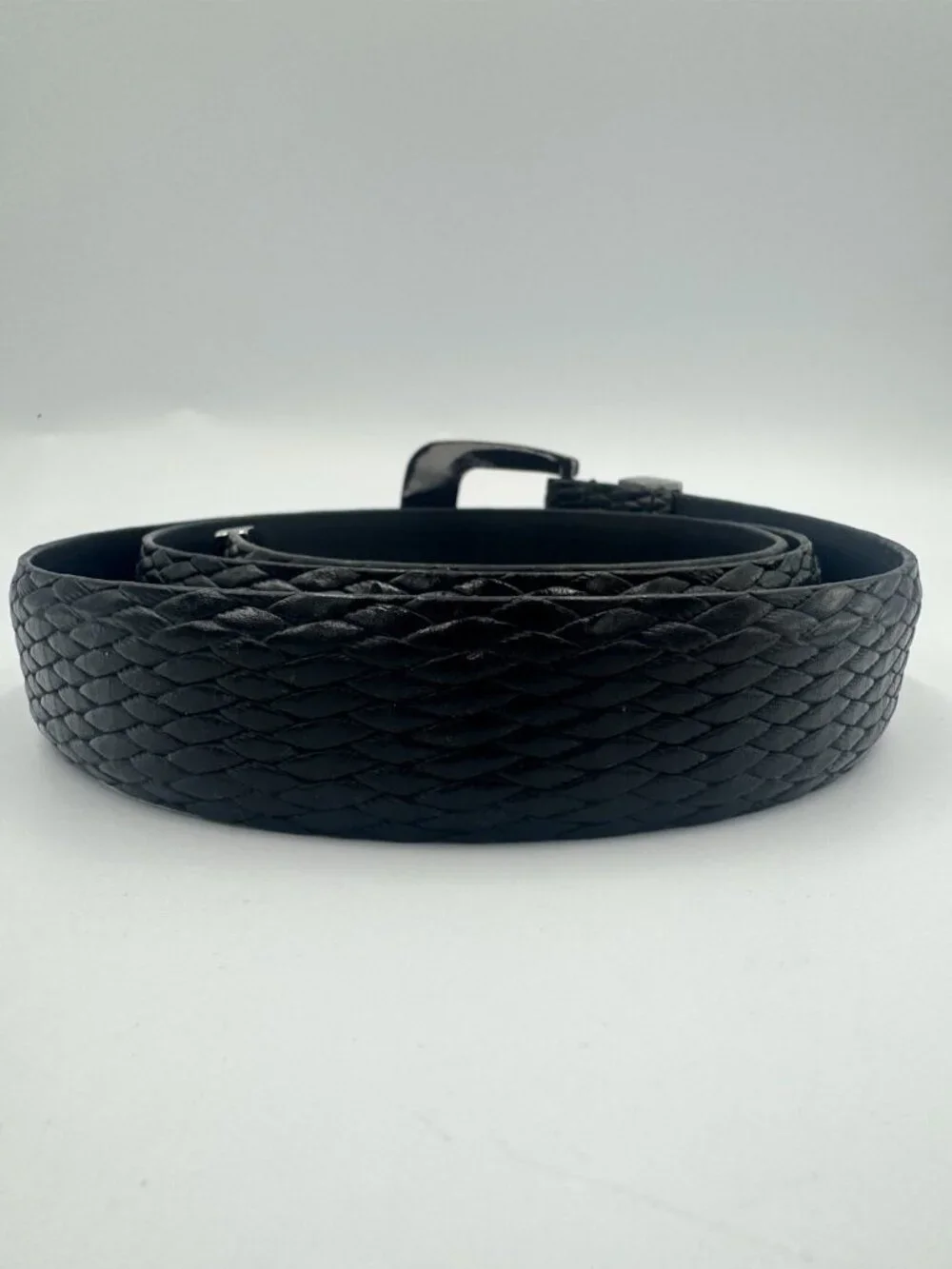 Tulliani Mens Leather Belt Black Italian Calfskin Sz 40